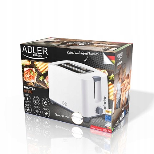TOSTER 1000W OPIEKACZ DO KANAPEK + RUSZT GRILL Model AD 3216