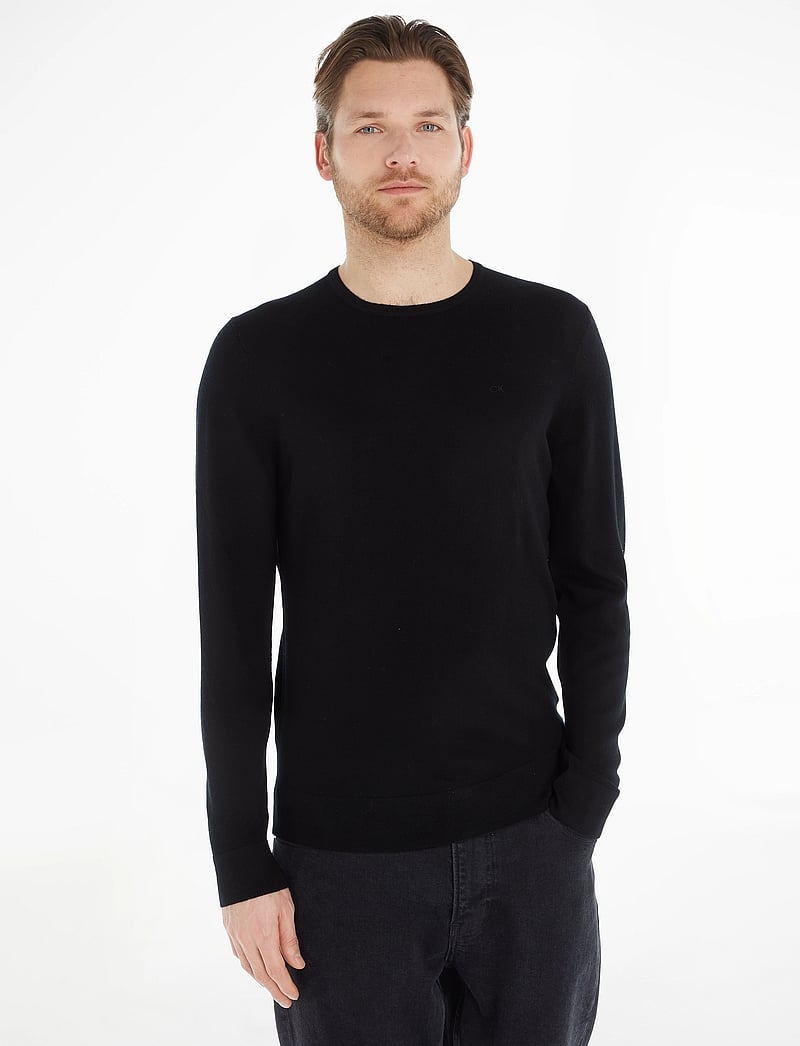 Calvin Klein Pánský Vlněný Svetr Černý, Nasazovaný Přes Hlavu M X_a