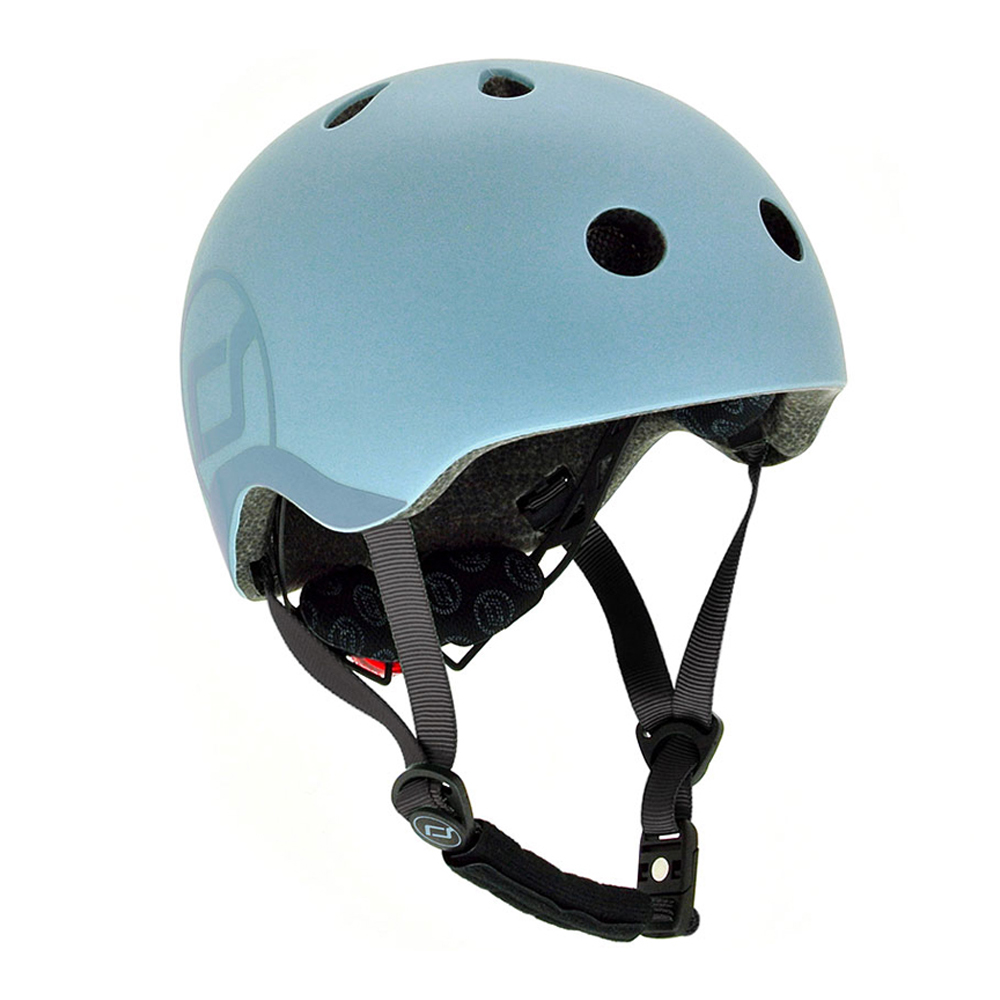 Kask rowerowy dziecięcy na hulajnogę Scoot and Ride, rozm S-m, 3+ Steel
