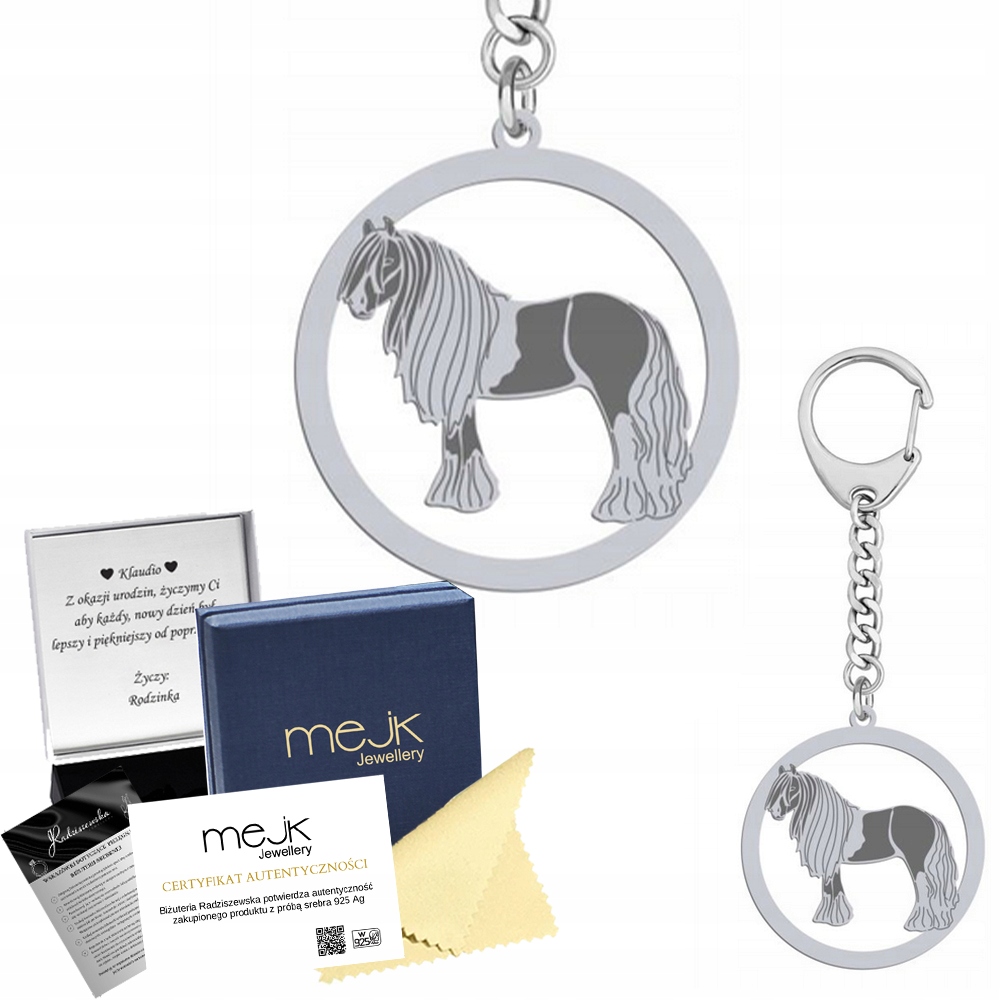 Přívěsek Na Klíče na klíče Vanner Cikánský kůň 925 Dárek Šperky Gravírování