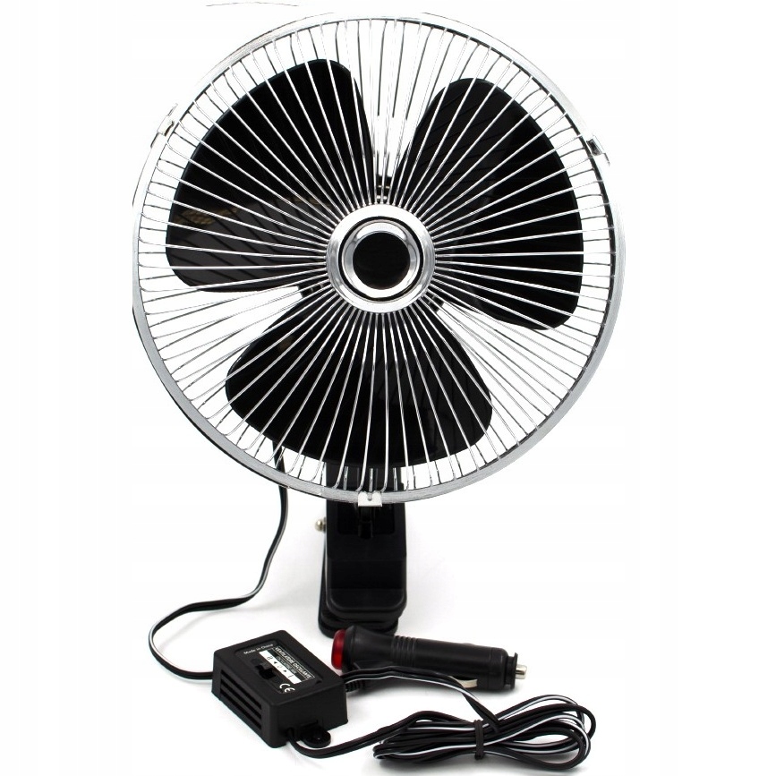 Chrómovaný ventilátor s svorkou Lampa 73107 Fan 8'' 24V nákladné auto