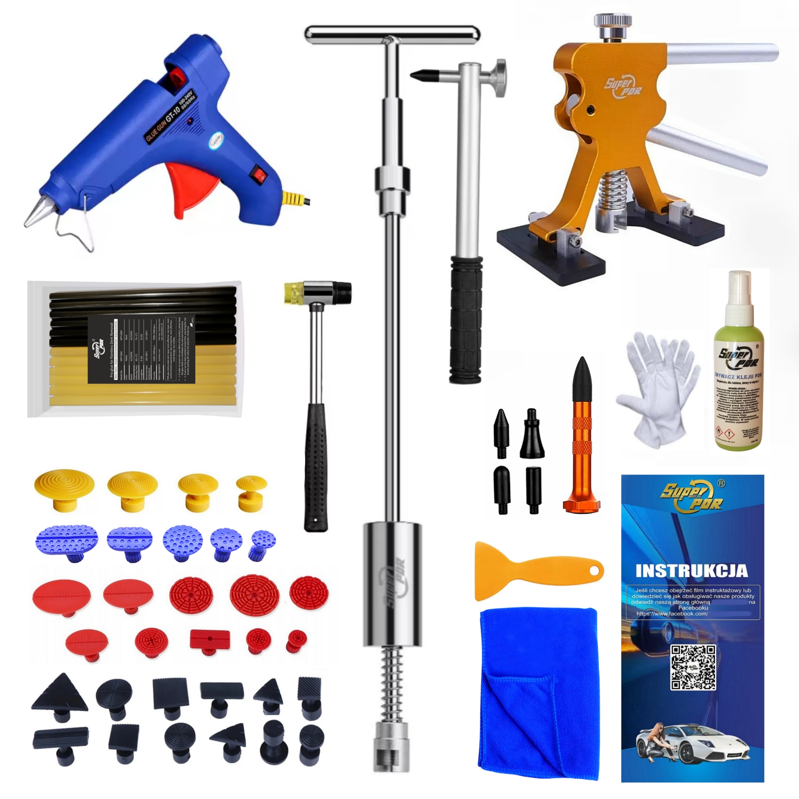 Zestaw pdr mocny klej grzybki puller zmywacz klej