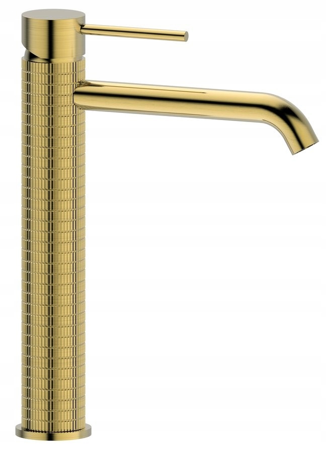 Flawo stojanková umývadlová batéria vysoká bez výpuste, zlato mat (FR678GB)