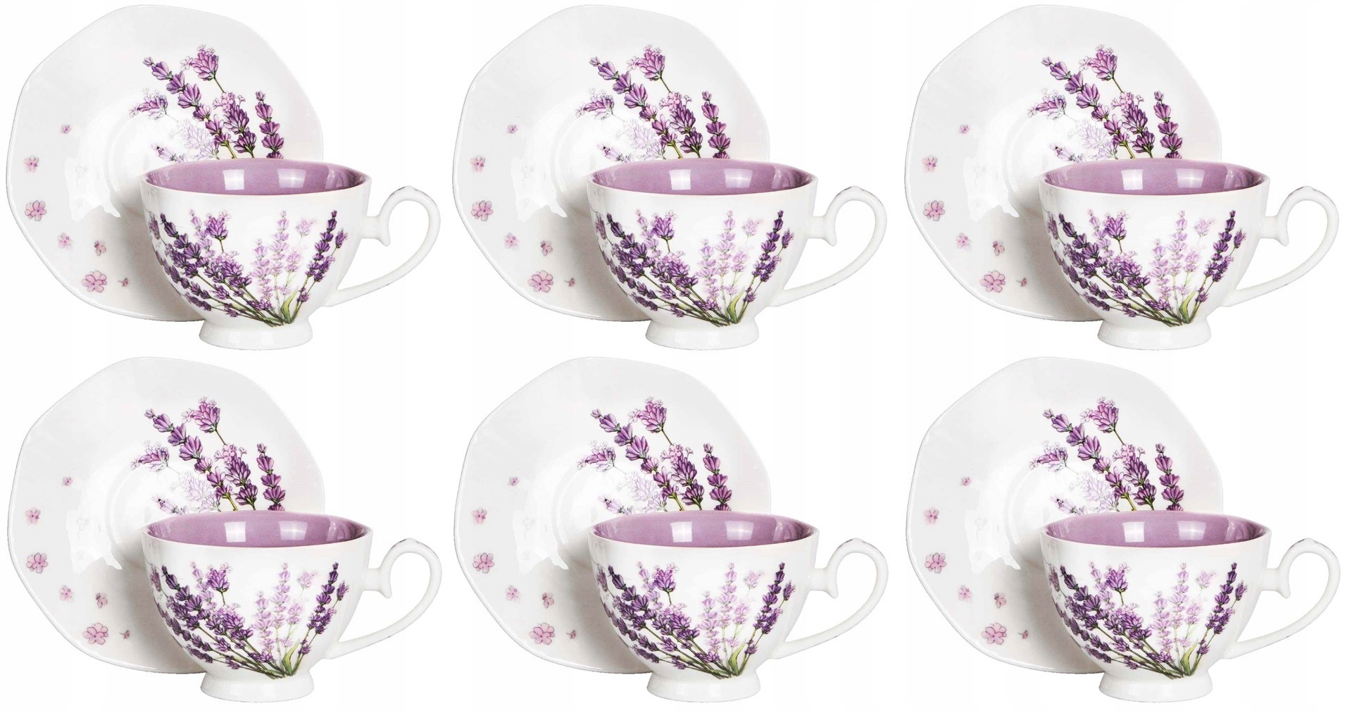 Secret Komplet Šálok 6+6 260 ml Káva Čaj Porcelán