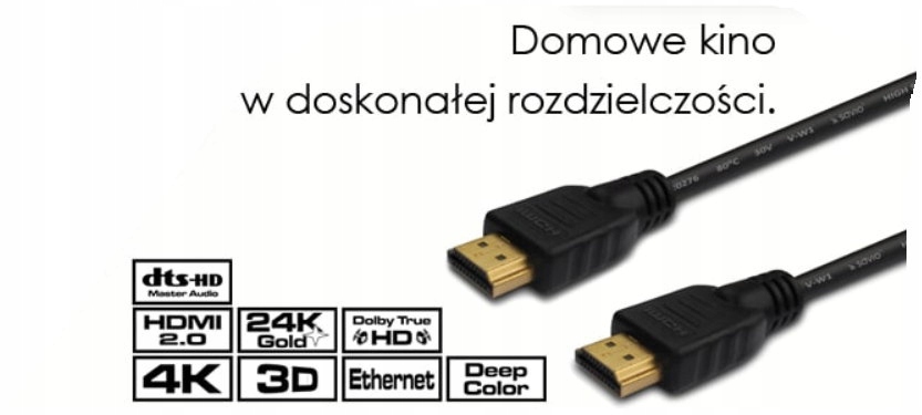 Kabel HDMI Savio CL-96 3m z ethernetem Standard HDMI 2.0