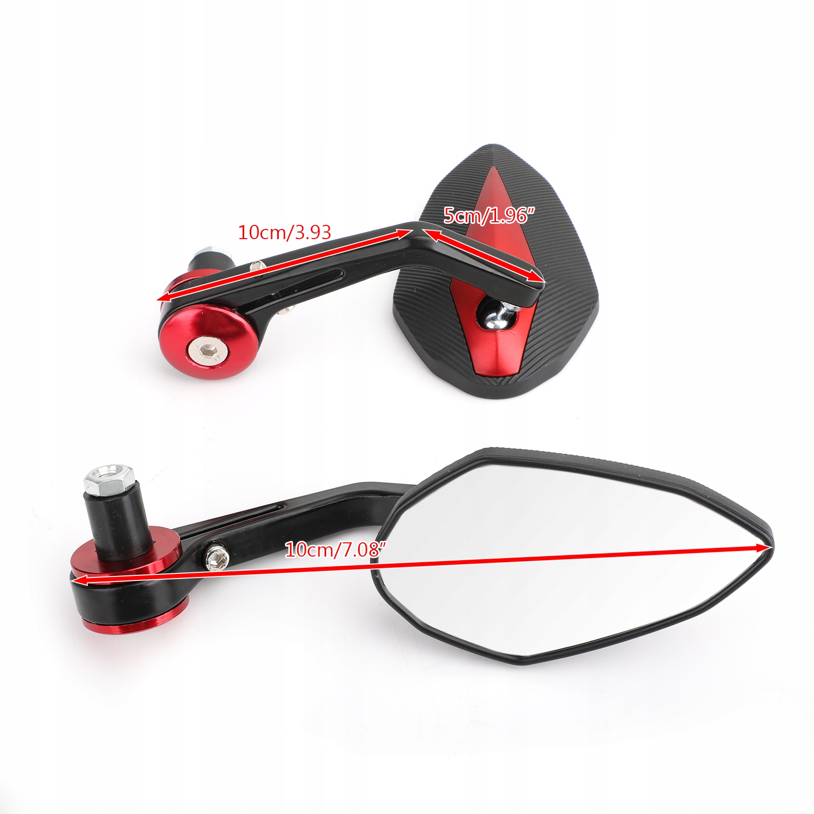 Czerwone uniwersalne lusterka motocyklowe 22mm Producent inny