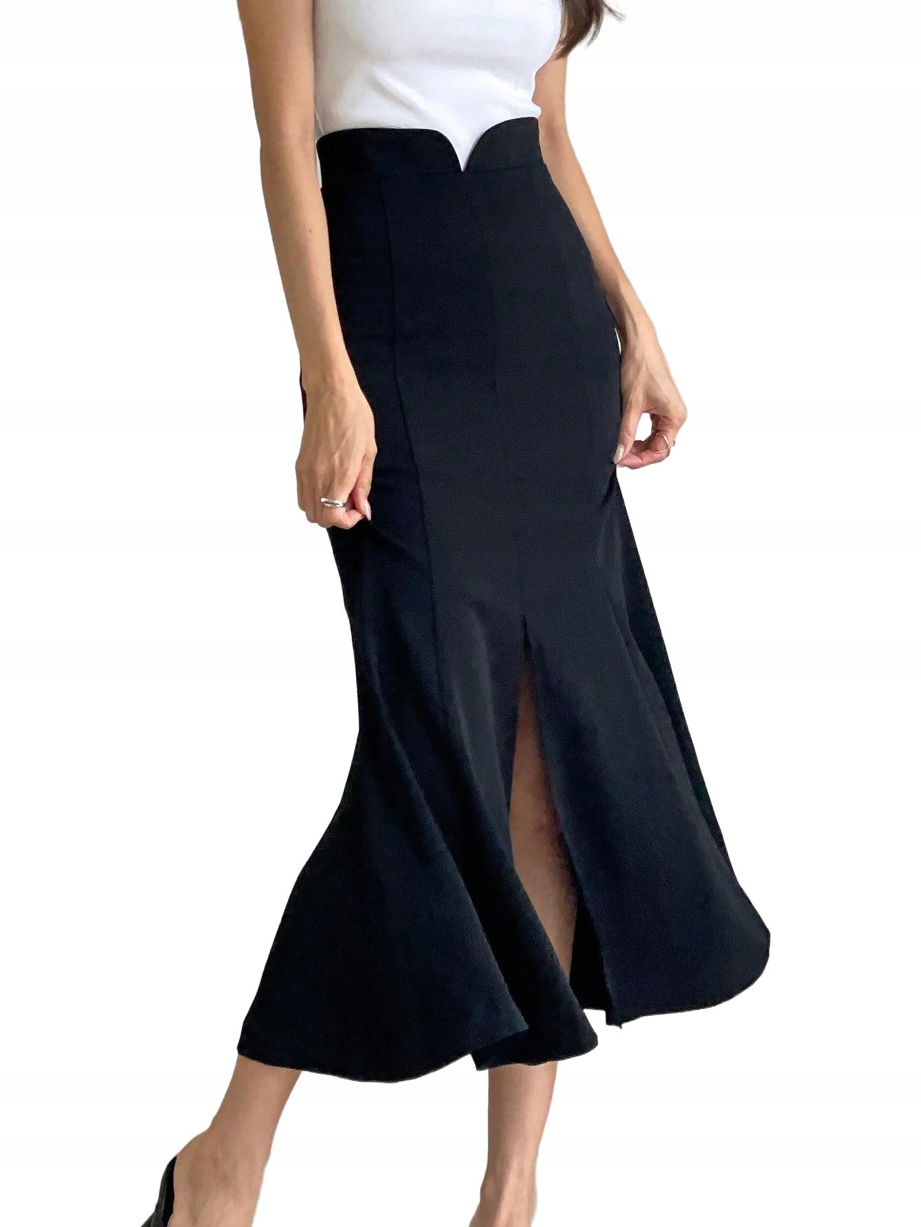 S SPÓDNICA MIDI Z ROZCIĘCIEM gvd