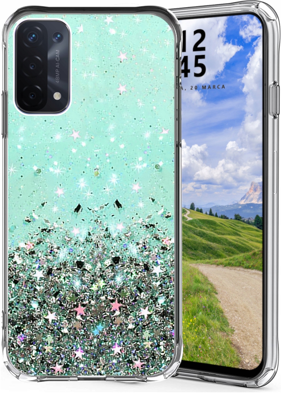 Etui do Oppo A54 A74 5G Glitter Case Brokat +szkło-Zdjęcie-0
