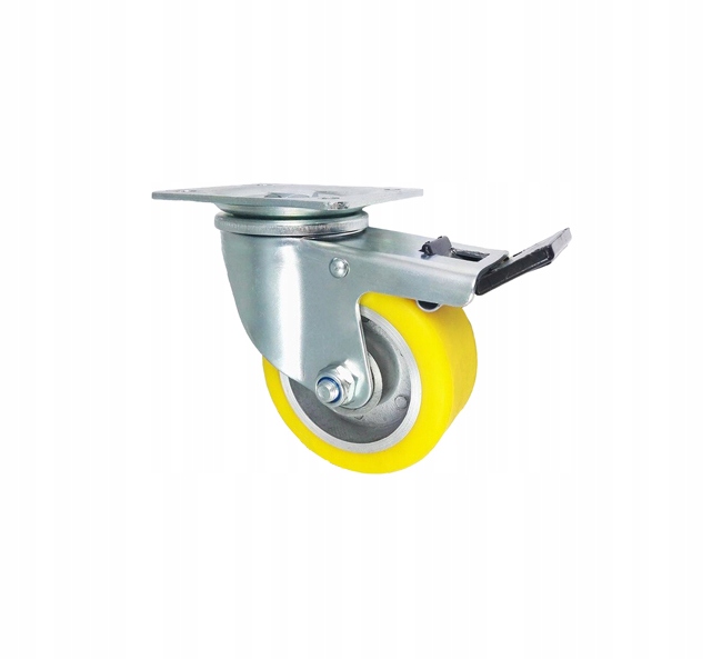 Otočné hliníkovo-polyuretanové kolo, brzda 100