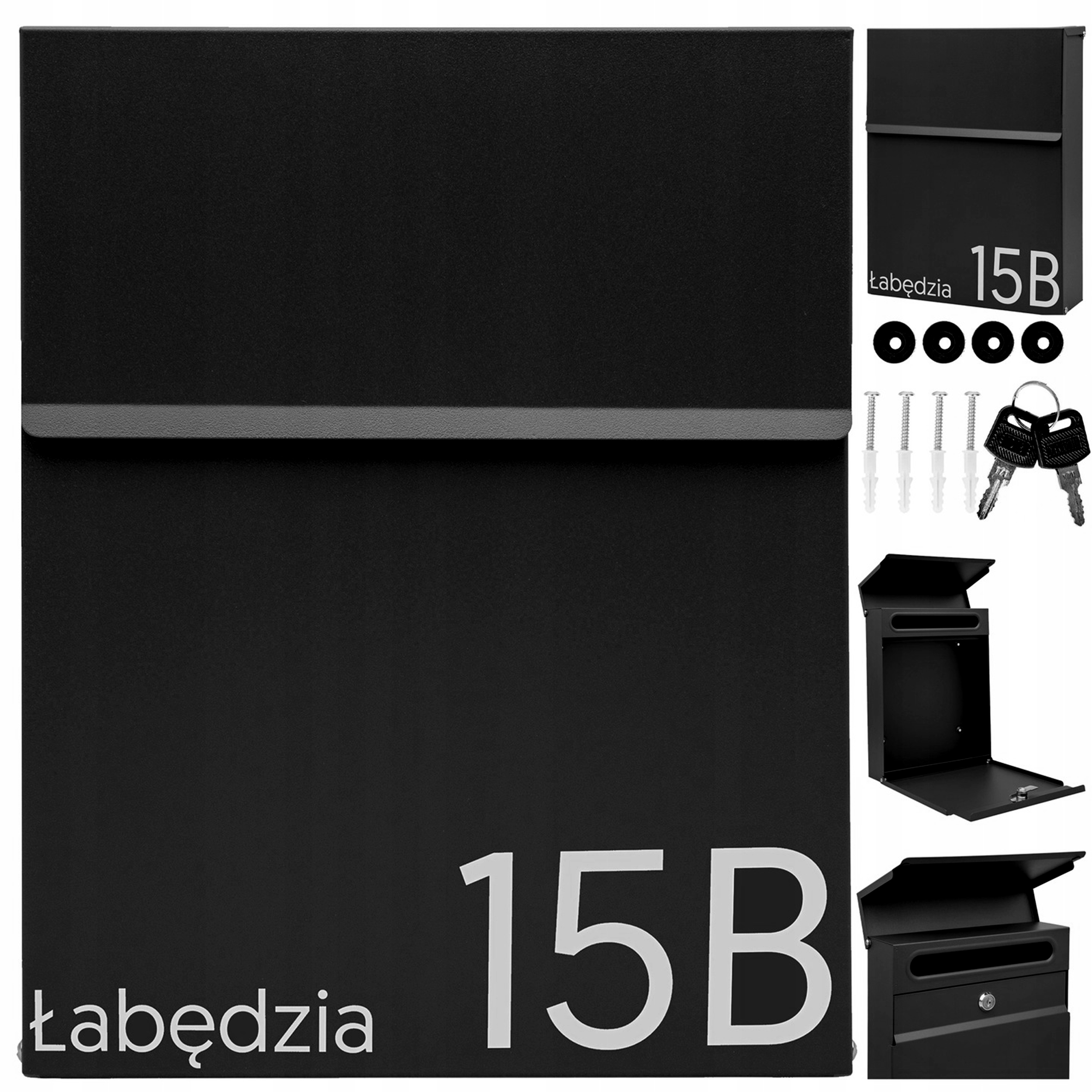 Malá Poštovní Schránka Černá Vzor Nápis