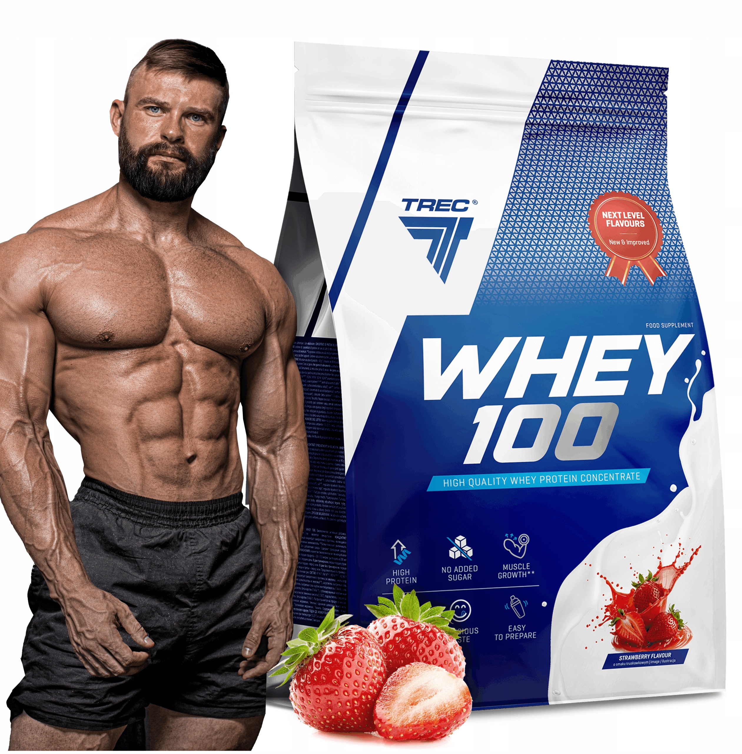 Vynikající Bílkovina Wpc Proteiny Trec Whey 100 2275g Na Hmotnost Sílu Sochařství
