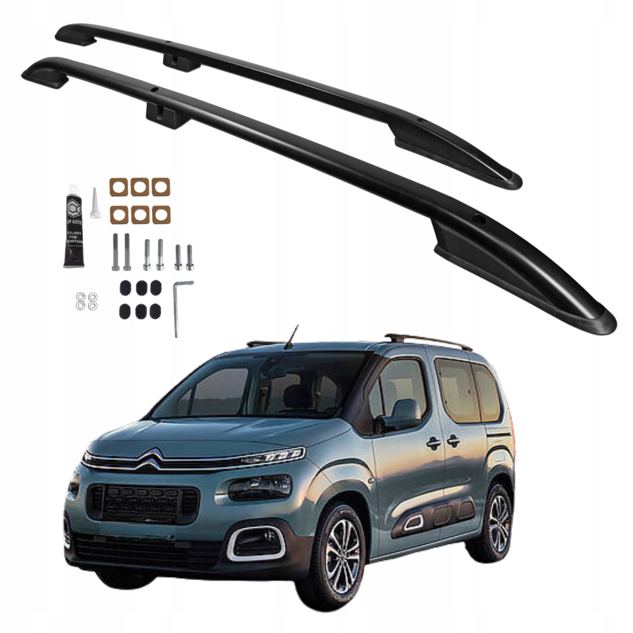 Střešní Relingy Berlingo Doblo Combo Partner Proace City krátké L1 Černé