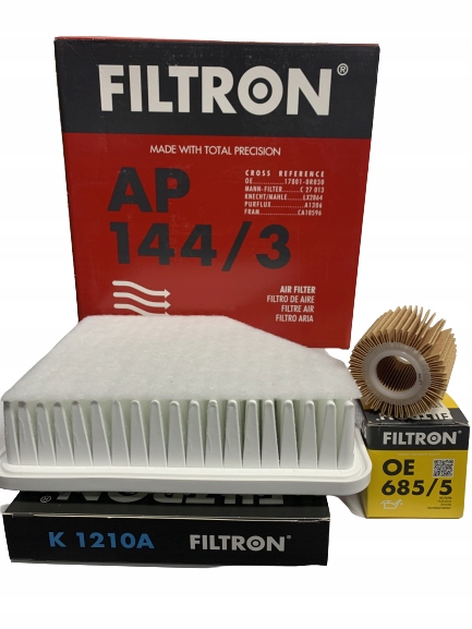 Sada 3 Filtrů Toyota Auris E15 E18 Corolla E18 1.4 D-4D 90KM uhlíkový