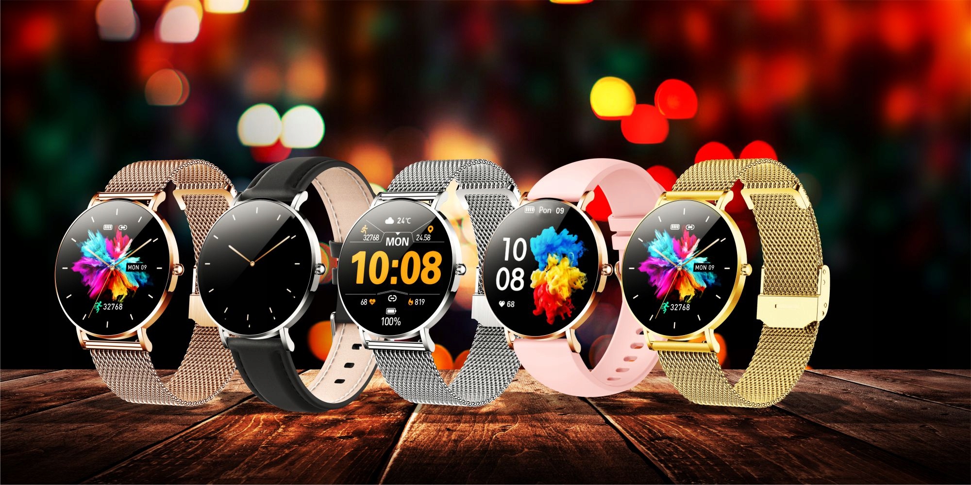 Smartwatch Damski Zegarek Manta Alexa Złoty 2 Paski LUX GOLD menu PL Kompatybilność systemowa Android iOS