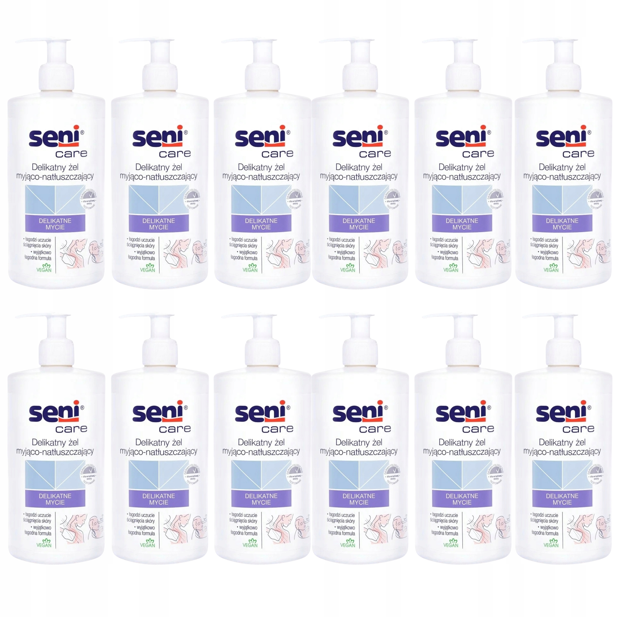 Zestaw Delikatny Żel Myjąco Natłuszczający Seni Care Do Ciała 500 ML