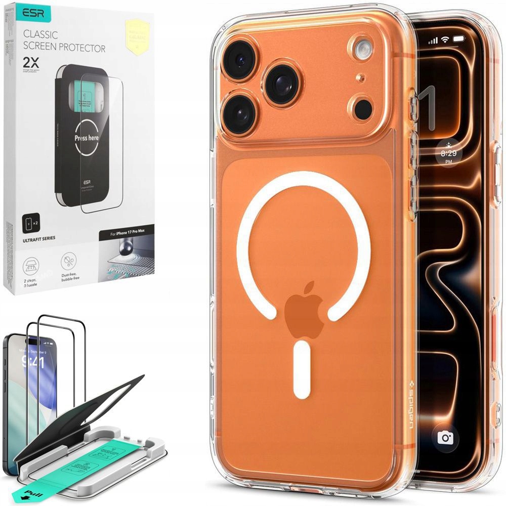 Sada Pouzdro Spigen Ultra Hybrid MagSafe 2x Esr Sklo pro iPhone 17 Pro Max