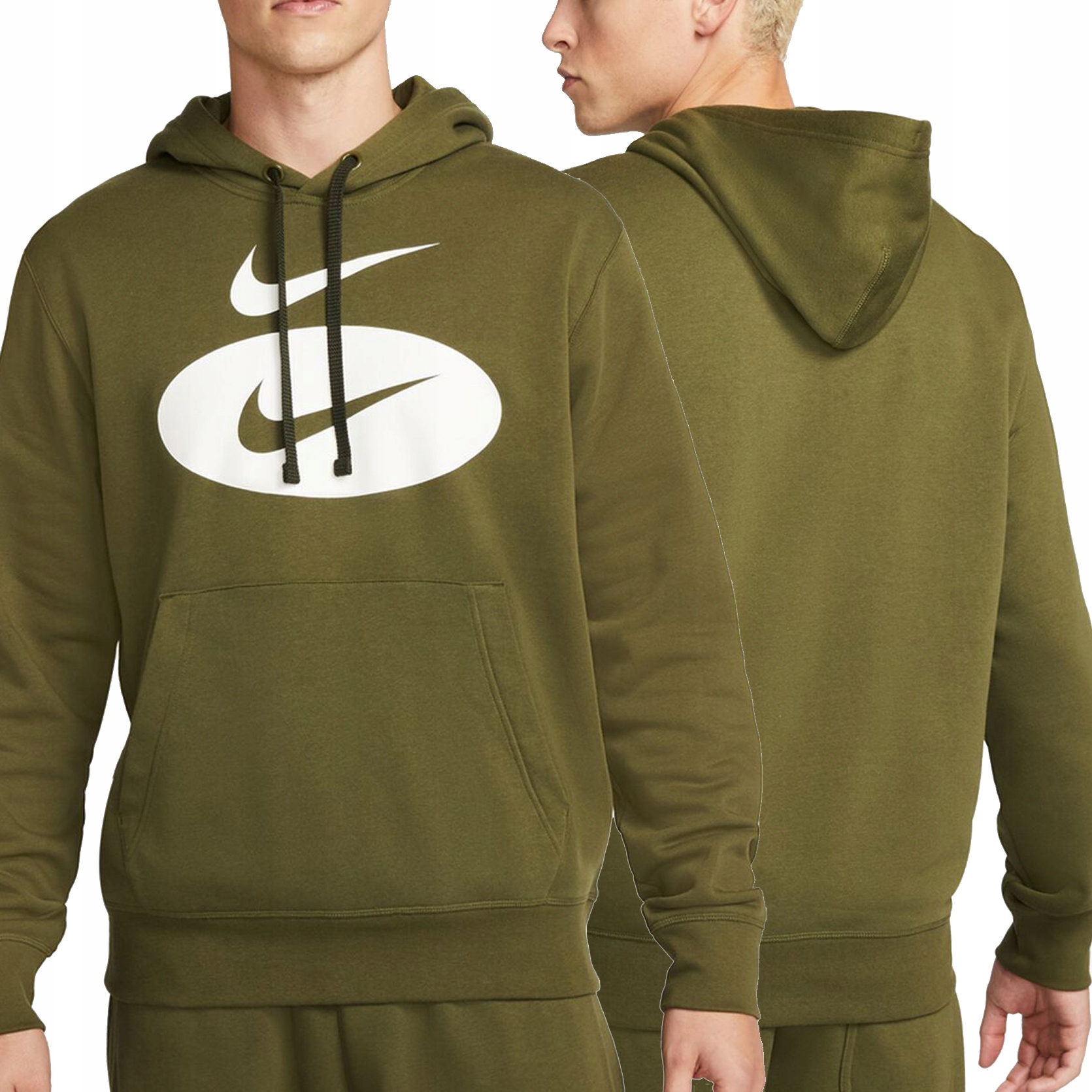 Nike pánská mikina klokanka khaki tepláková zateplená DM5458-326 M