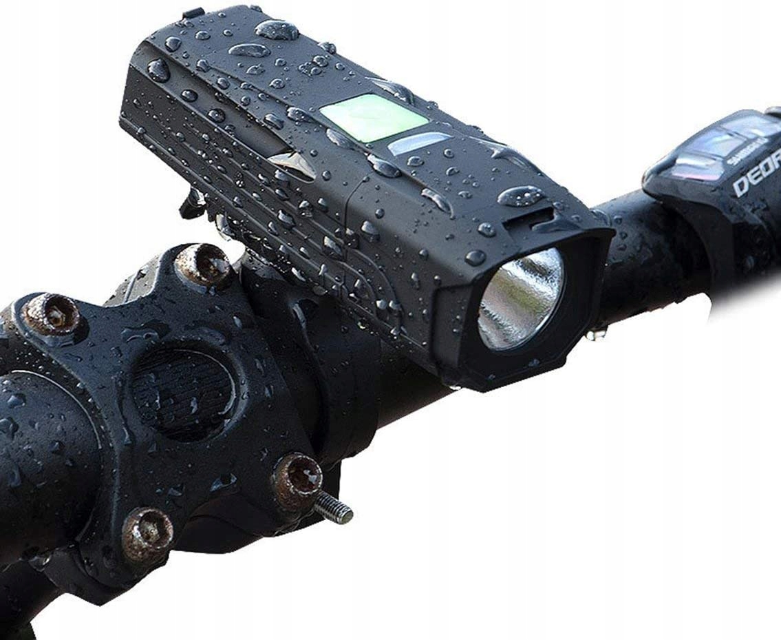 ZESTAW LAMPEK ROWEROWYCH DO ROWERU PRZÓD I TYŁ LED Kolor dominujący czarny