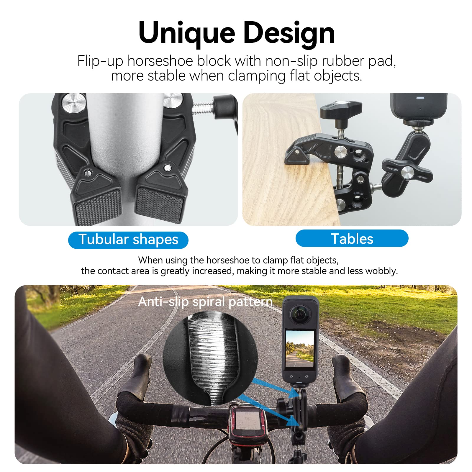 TELESIN Uchwyt Rowerowy 360 Stopni Do Kamer GoPro Insta360 DJI Osmo — miniatura 4