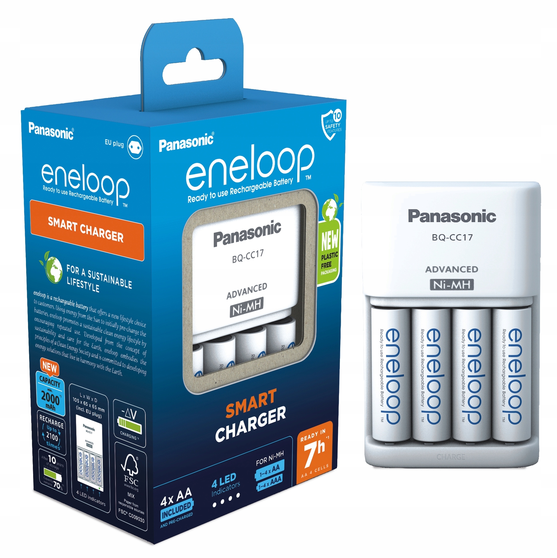 

Ładowarka Panasonic Eneloop BQ-CC17 4x R6 Aa