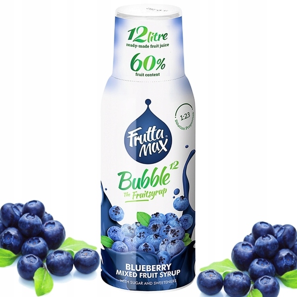 FruttaMax SYROP KONCENTRAT DO NAPOI GAZOWANYCH SMAK BORÓWKA NA 12l EAN (GTIN) 5998571760032