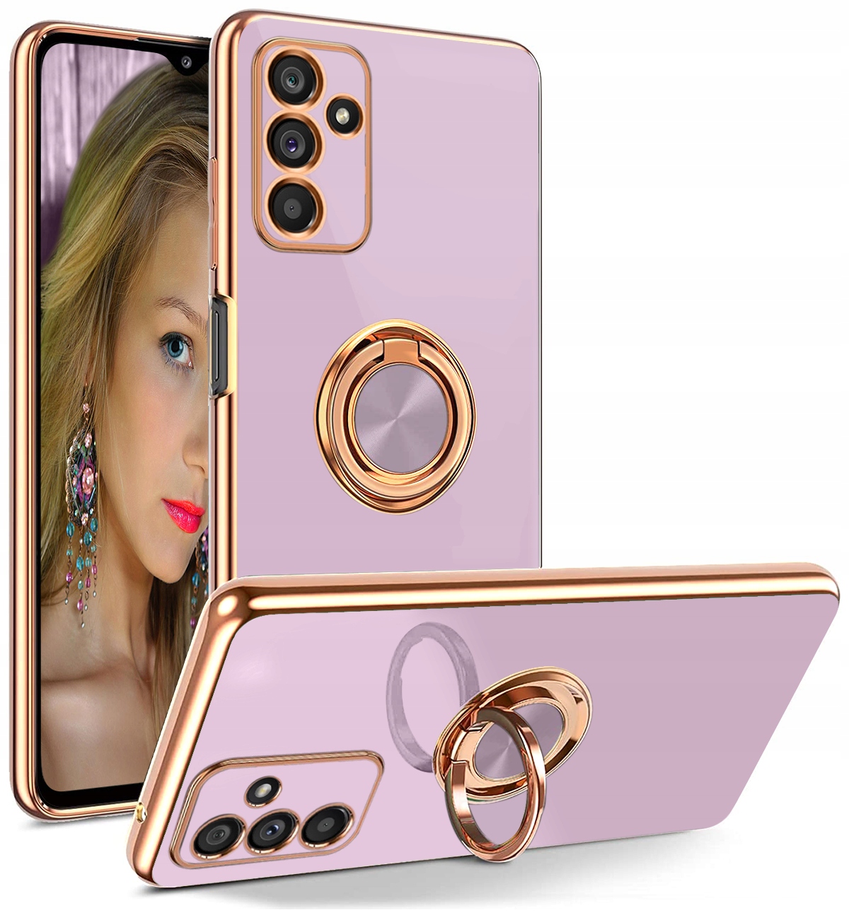 

Etui do Samsung A13 5G| A04S Silicone Ring Szkło
