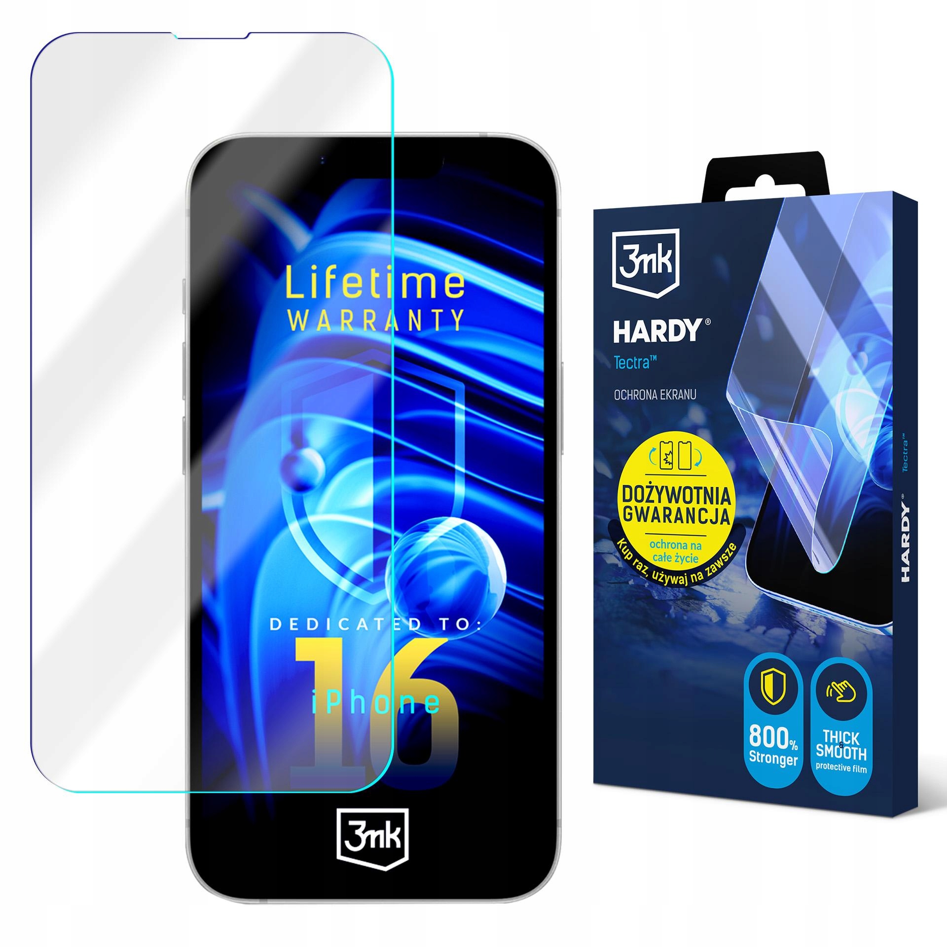 Elastyczna folia hydrożelowa 7H na ekran Apple iPhone 16 3mk Hardy Tectra