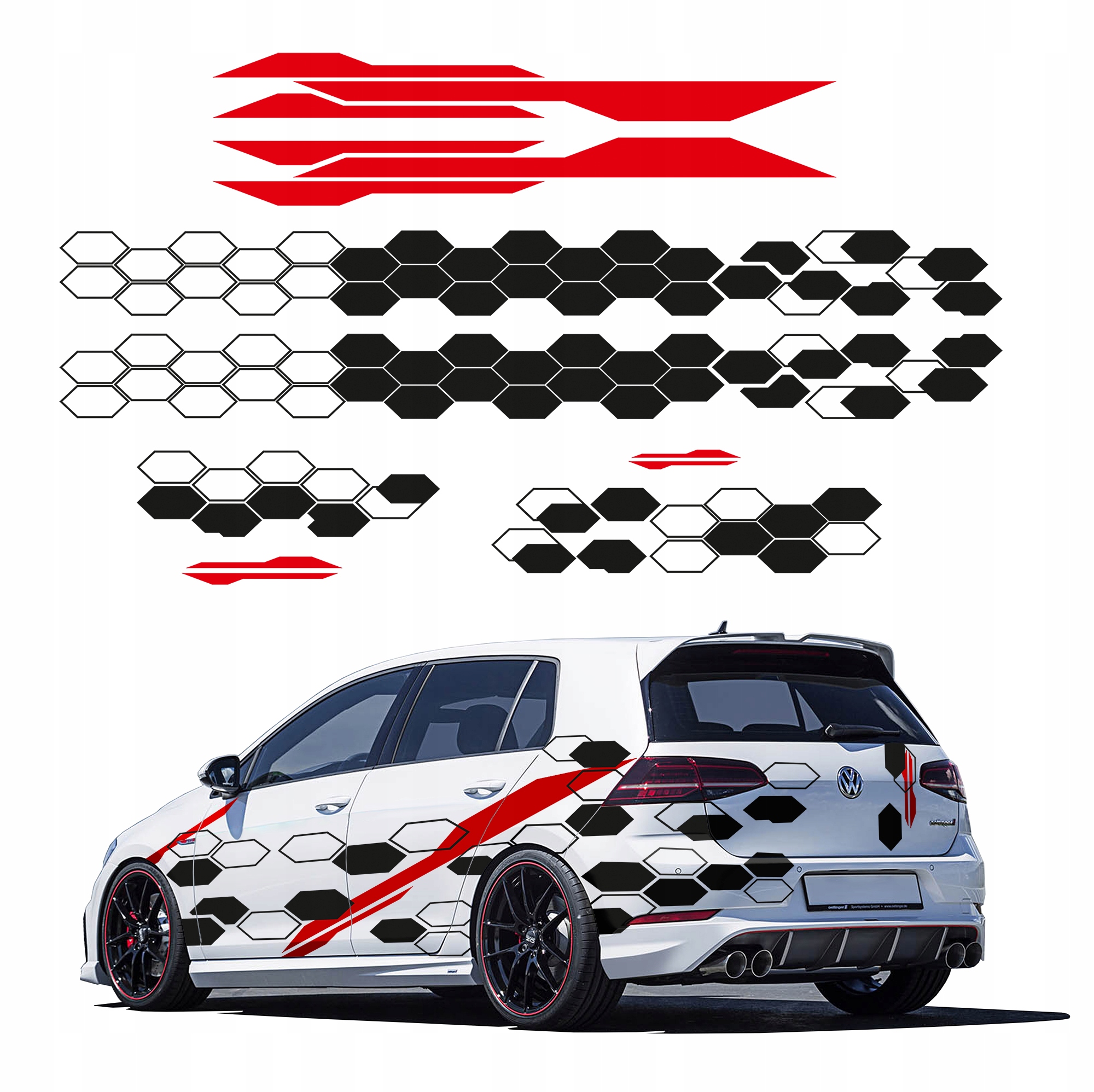 NAKLEJKA NA CALY SAMOCHOD WZOR HEXAGEN 44cm x 19mb