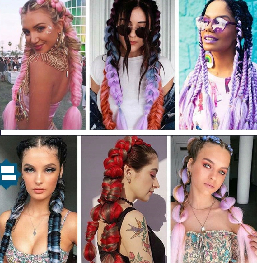 WŁOSY SYNTETYCZNE WARKOCZYKI OMBRE DREDY 5-kol E6 Marka inna marka