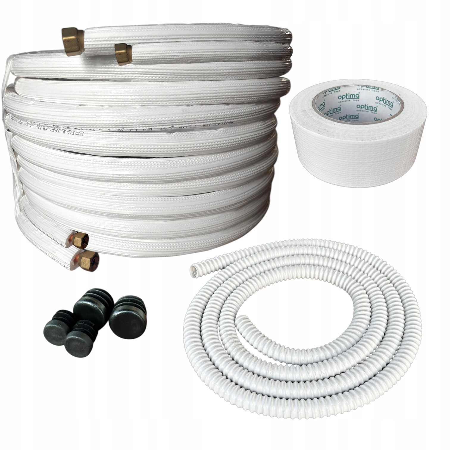 Set Medená rúrka 1/4"+3/8" 6 m Montážna Páska Hadica Na Skroplin