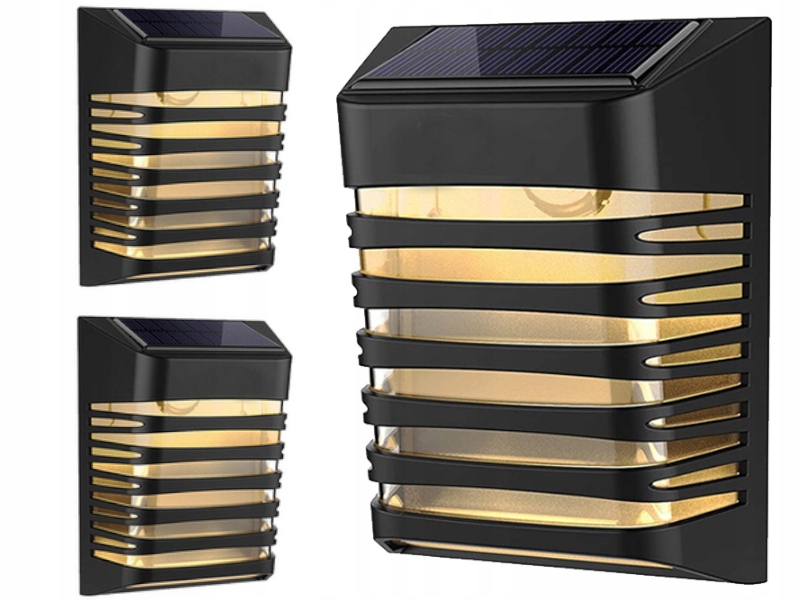 3x Solární Led nástěnné svítidlo Solární zahradní lampa se senzorem soumraku