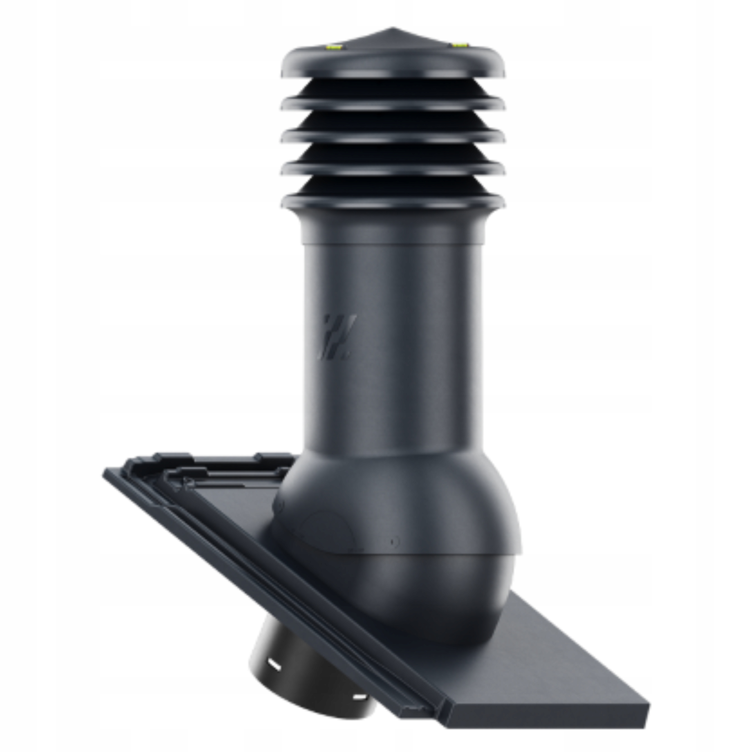 Větrací komín fi150 HiVent střešní taška Erlus Linea Šedá Spiek/černá