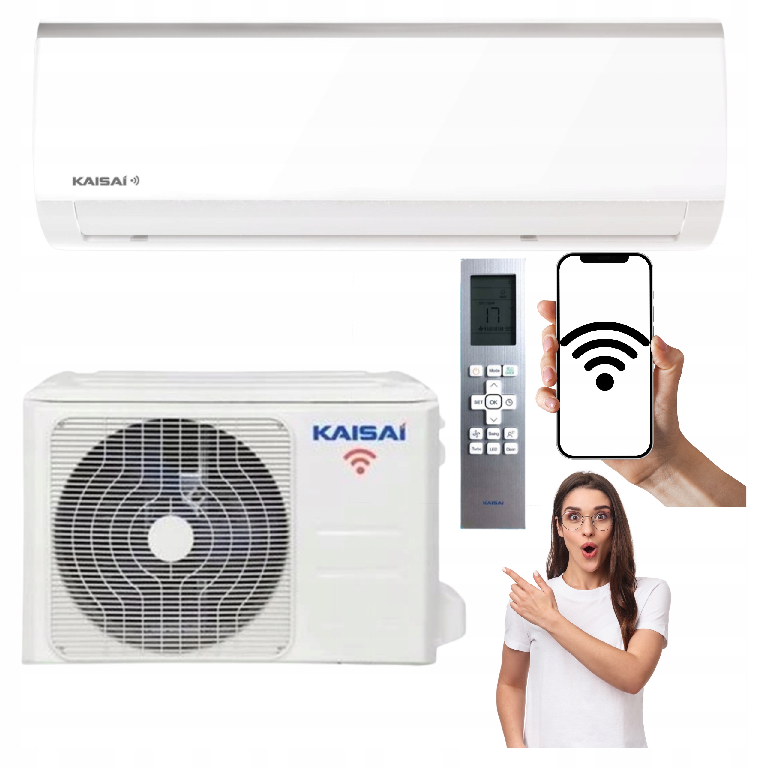 Nástěnný klimatizátor Kaisai Fly 3,5 Kw Wifi Výkonná Klimatizace Do Domácnosti