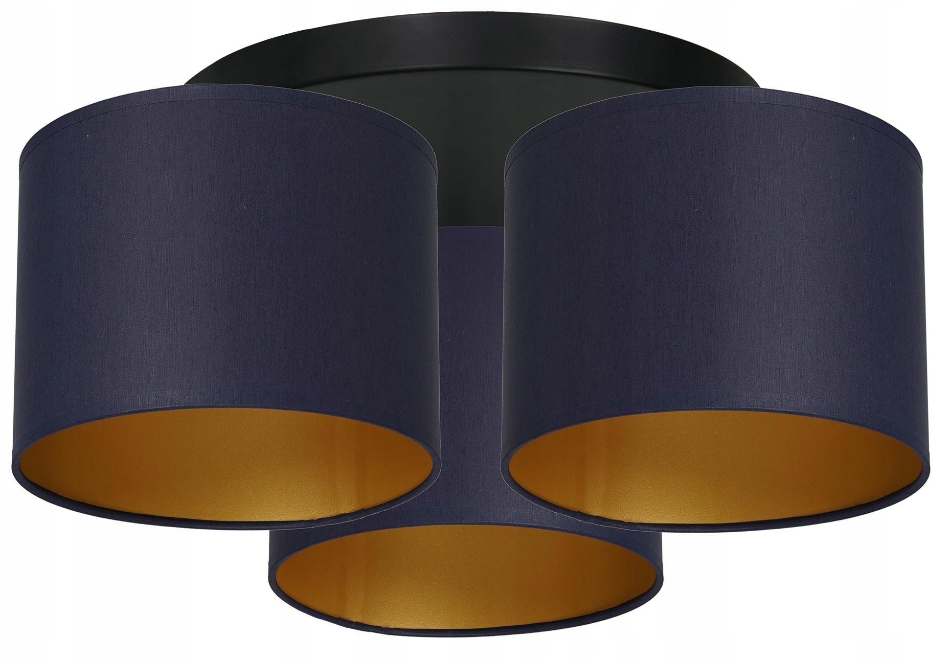 Stropná lampa Stropné Svietidlo Moderný Arden Modrý Zlatý Abažúr 3xE27 obývacia izba