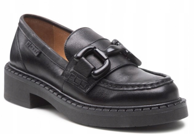 Nessi 22339 Polobotky Černé Kůže lico/přezka vel.36