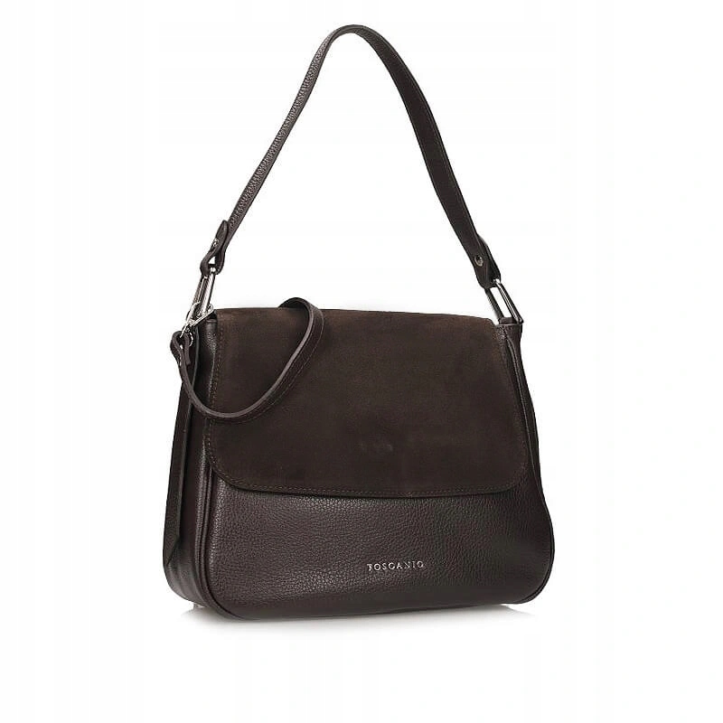 Dámská kabelka Toscanio G101 D23 hnědá kožená přes rameno se zapínáním