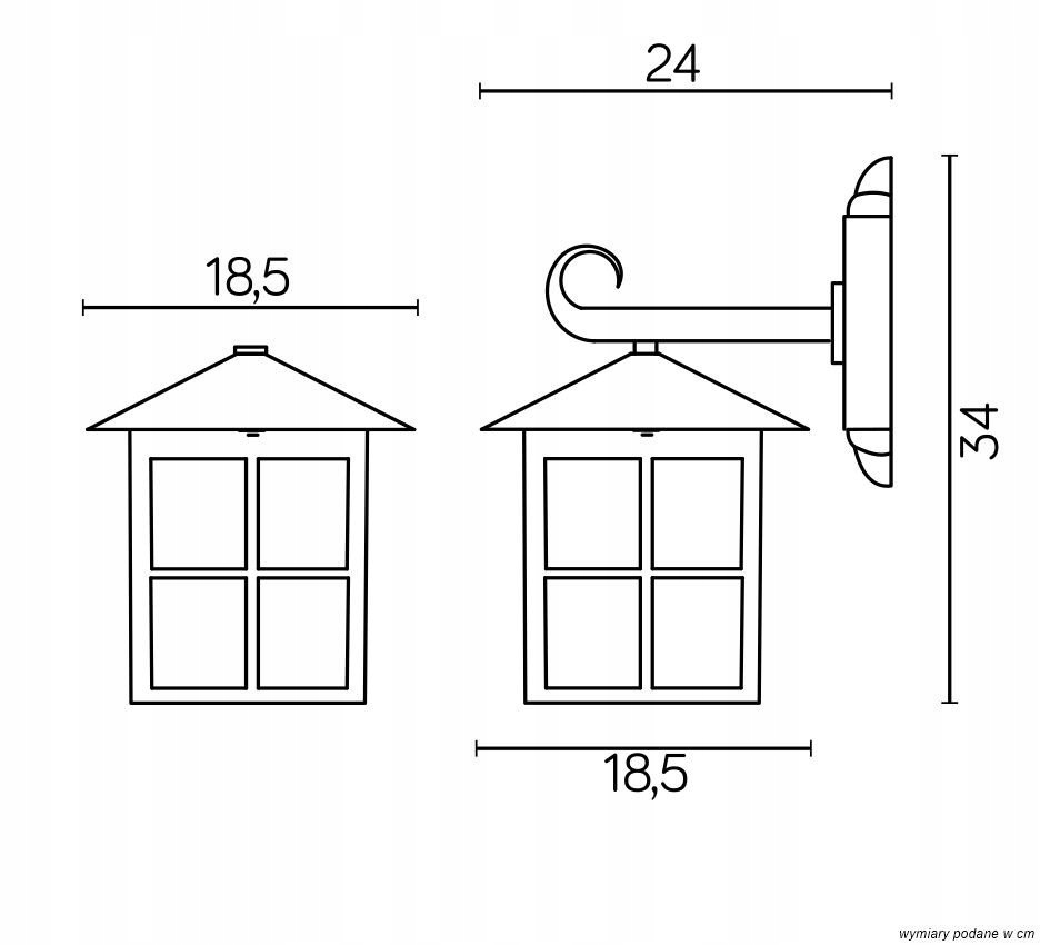 Kinkiet zewnętrzny Wenecja K 3012/1/KW Suma Kolor czarny