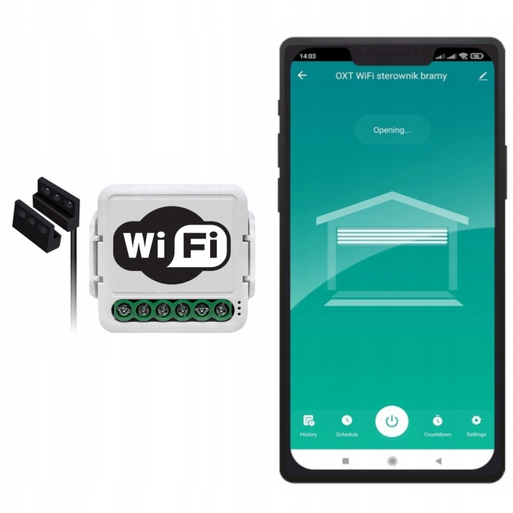 Moduł OXT z sensorem do bramy garażu WiFi TUYA Kod producenta WiFi TUYA