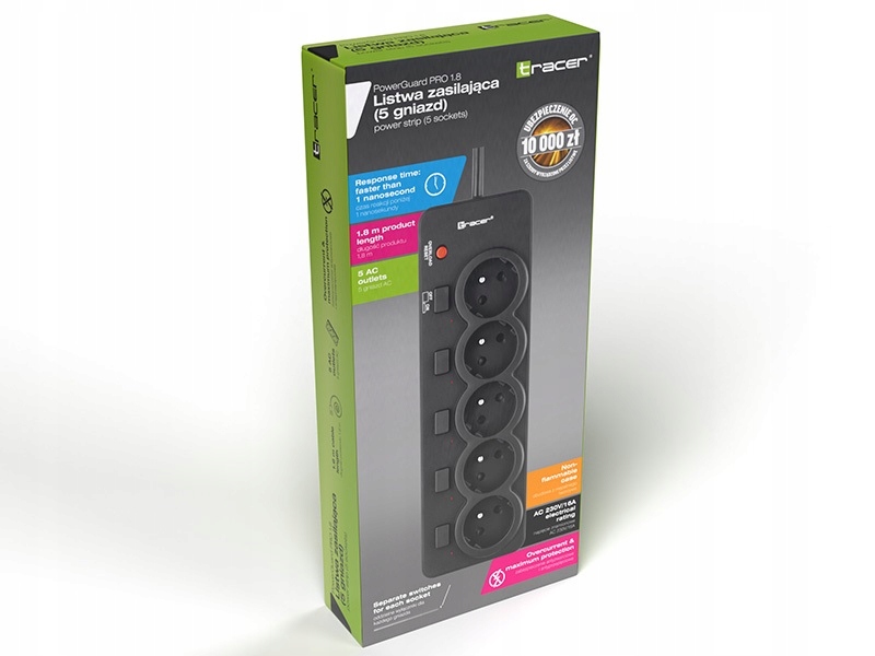 LISTWA ZASILAJĄCA PRZEDŁUŻACZ 5xWYŁĄCZNIK 5 GNIAZD Kod producenta TRALIS46975