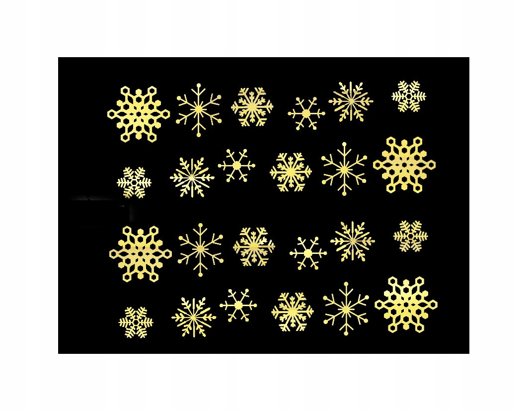 

Złote Naklejki Wodne Na Paznokcie Śnieżynki G137