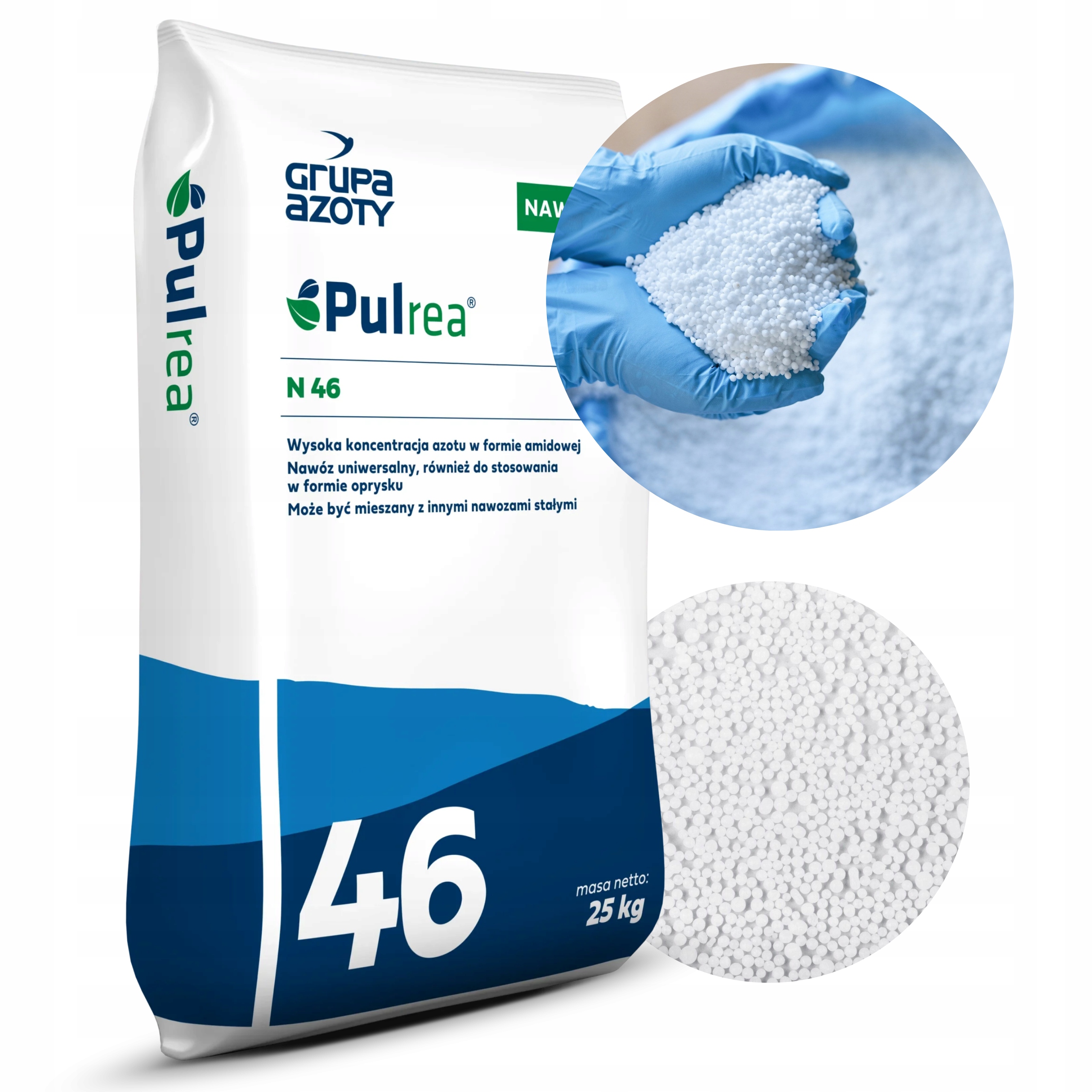 Nawóz Azotowy Mocznik Pulrea 25KG Bez Inhibitora Uniwersalny do Trawy Start