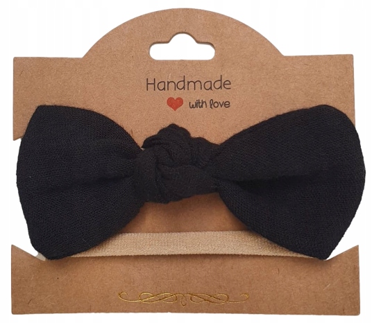 OPASKA BEZUCISKOWA MUŚLIN KOKARDA HANDMADE CZARNY Rodzaj inny