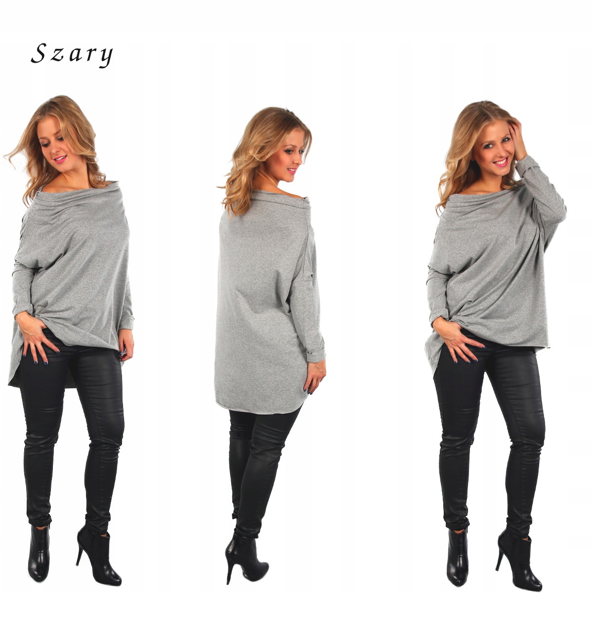 M295 bawełniana BLUZKA tunika NARZUTKA OVERSIZE Marka inna