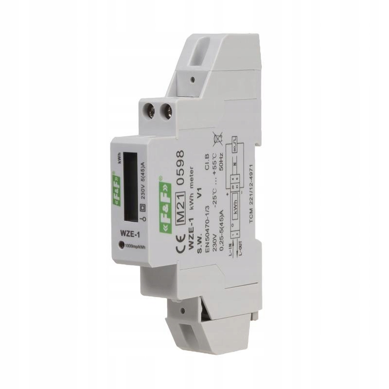 LICZNIK ZUŻYCIA ENERGII JEDNOFAZOWY LCD WZE-1