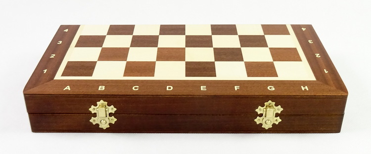 POLSKIE SZACHY DREWNIANE TURNIEJOWE NR 3 INTARSJA, 35 cm. + instrukcja Producent Madoń