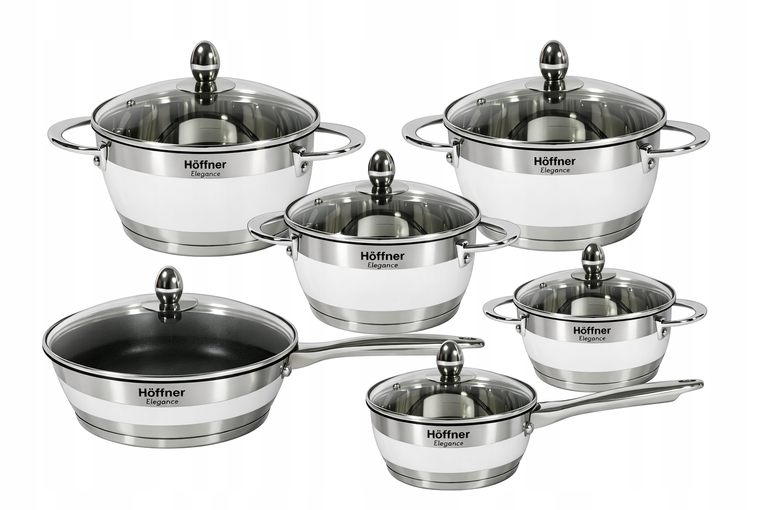 Súprava Hrncov 12 ks Plyn Indukcia Hoffner Elegance Premium