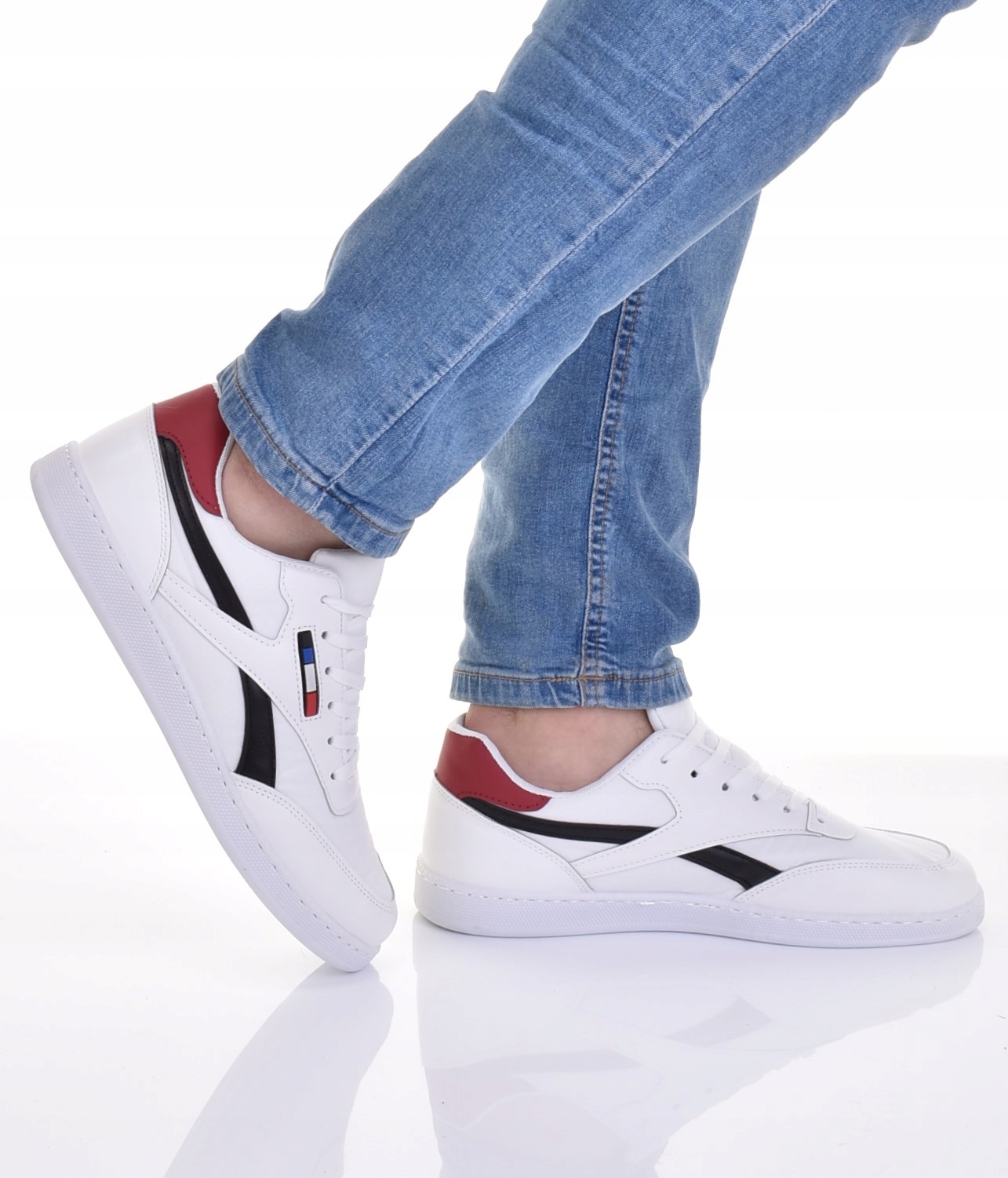 LEKKIE BUTY SPORTOWE MĘSKIE NISKIE SNEAKERSY SKÓRZANE NA WIOSNĘ LATO Rozmiar 44