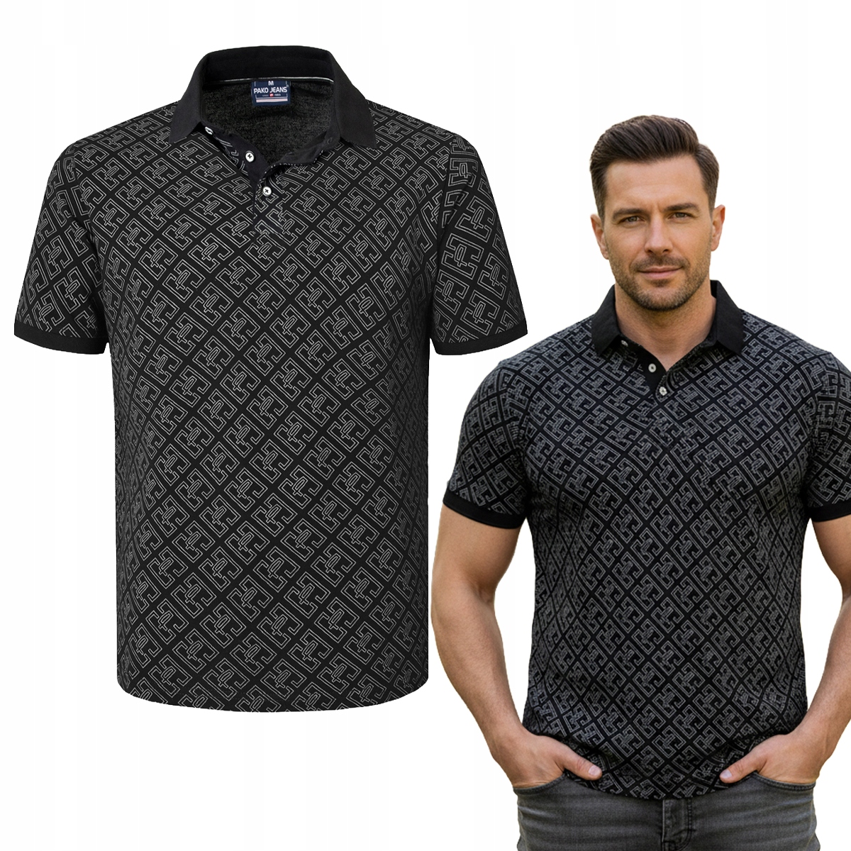 polokošile Pánské Černé Bavlněné Legacy Elegantní L Pako Jeans