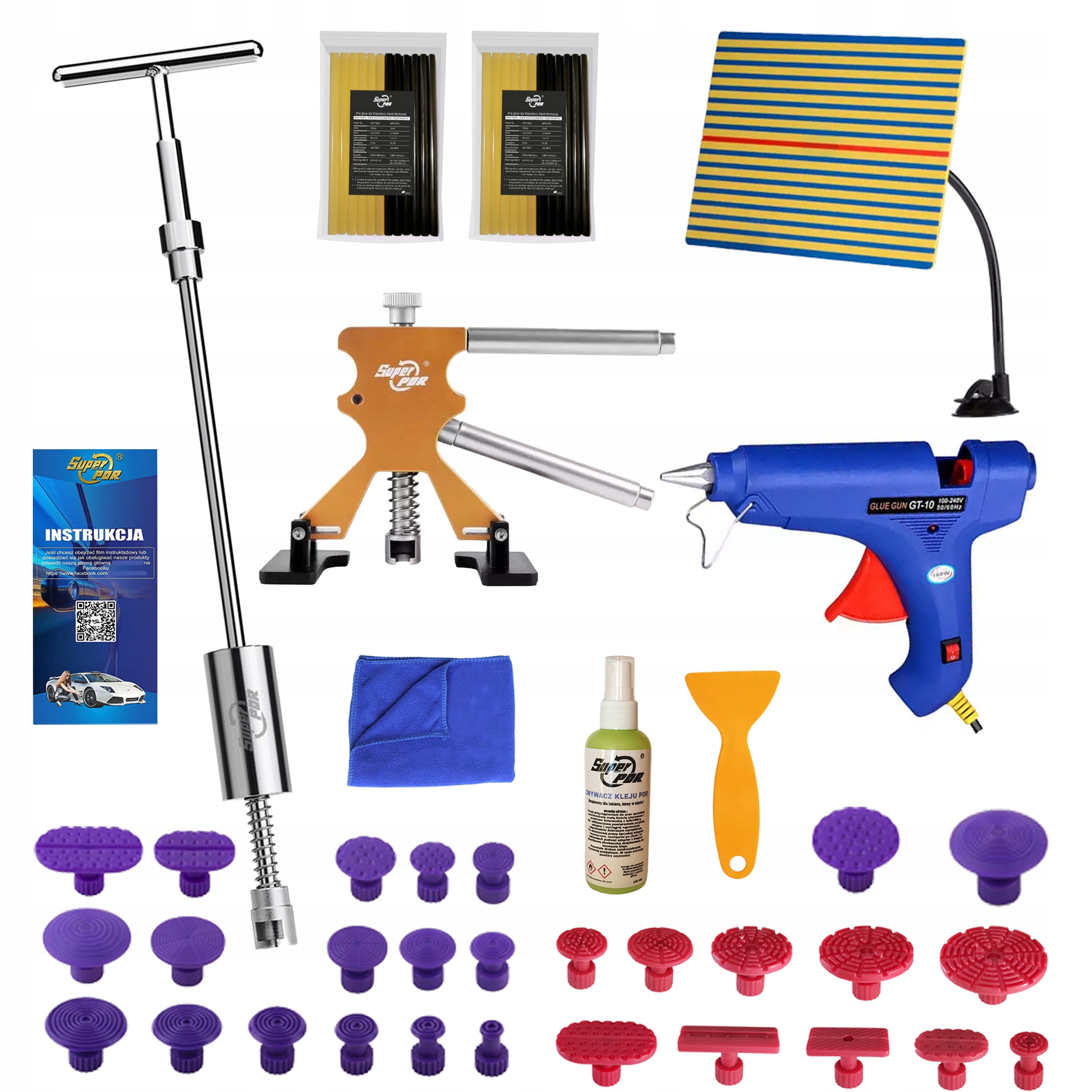 Sada pro vytahování promáčklin karoserie po krupobití