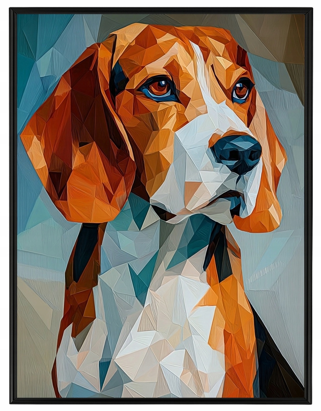 Plakát Rámeček Aluminium Grafika Low Poly Portrét Pes Beagle 3D 60x80